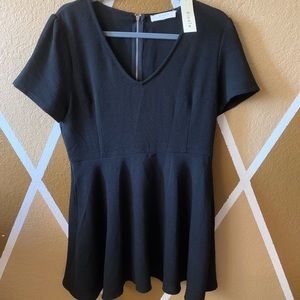 Black v-neck dress
